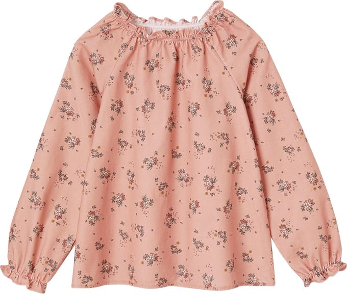 Vertbaudet Gebloemde meisjesblouse in milleraies fluweel