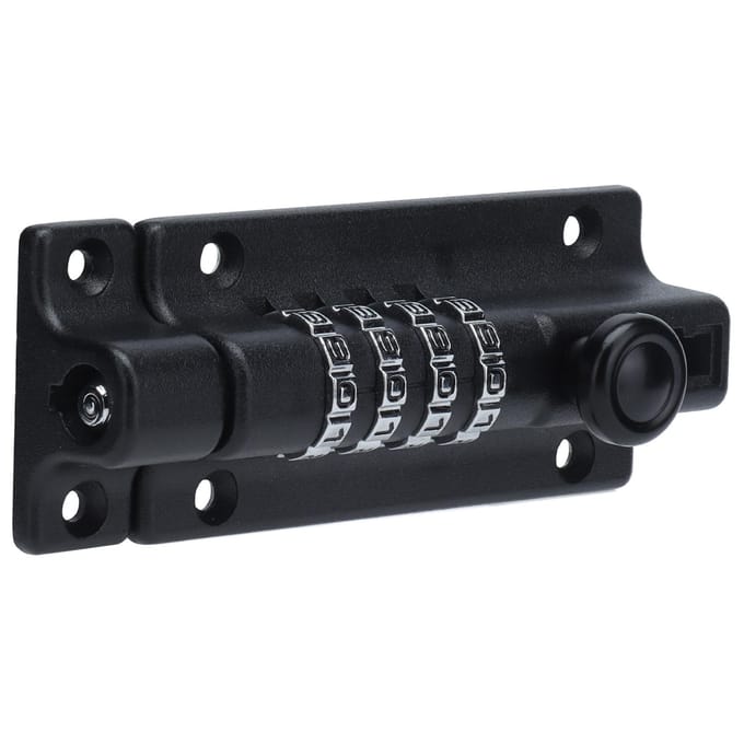 Verrou à combinaison Loquet codé 4 chiffres Antivol Métal Serrure pour Porte Armoire Jardin black