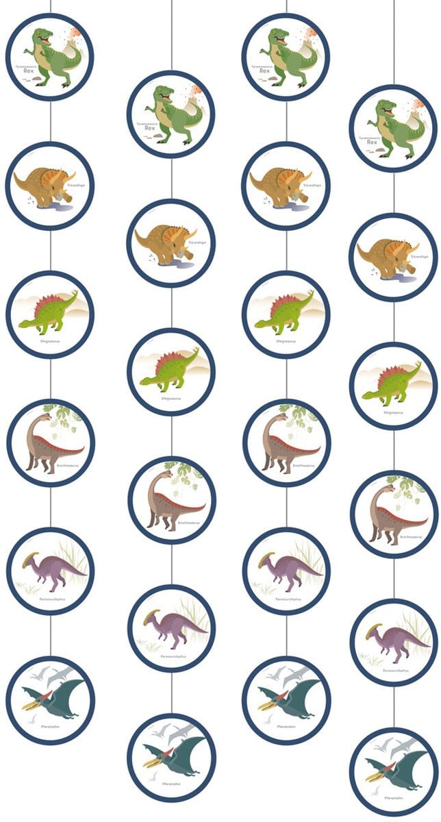 RIETHMULLER - 4 grote dinosaurus hangdecoraties 170 cm voor kinderfeestje