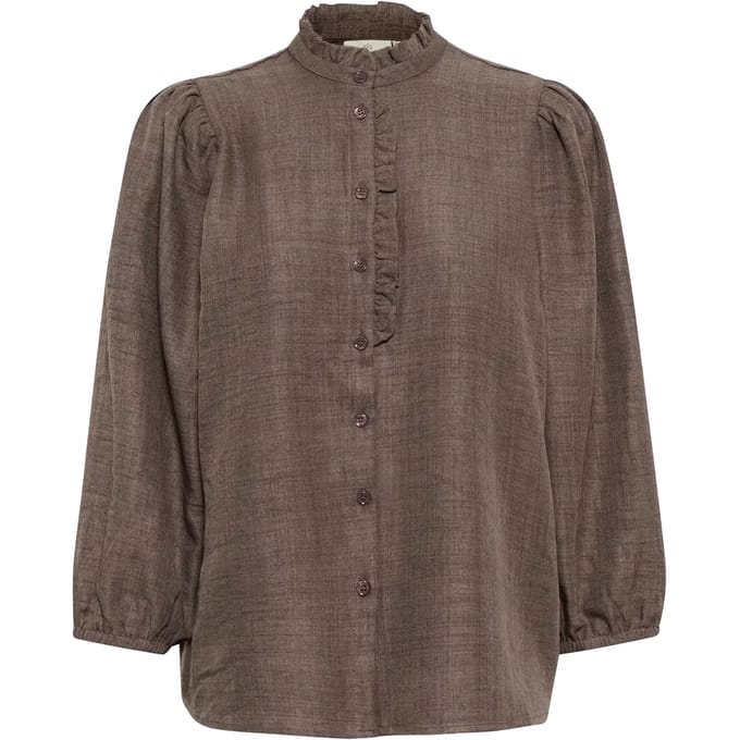 Vrouwenblouse met lange mouwen en volants KAFFE KAEllen