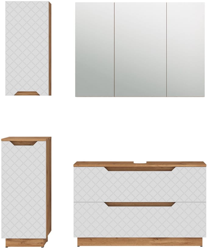 Vicco Badkamermeubelset Lotta, Wit, 4-delig