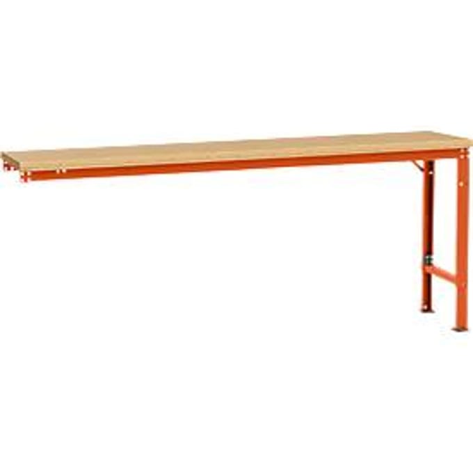Manuflex aanbouwtafel UNIVERSAL Speciaal, 2000 x 800 mm, multiplex natuur, roodoranje