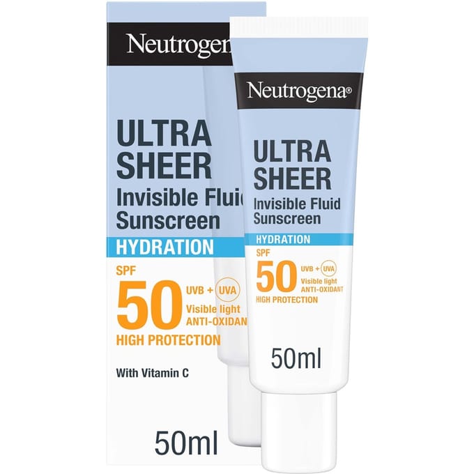 Neutrogena Ultra Sheer Invisible Fluid Sunscreen Hydration SPF50