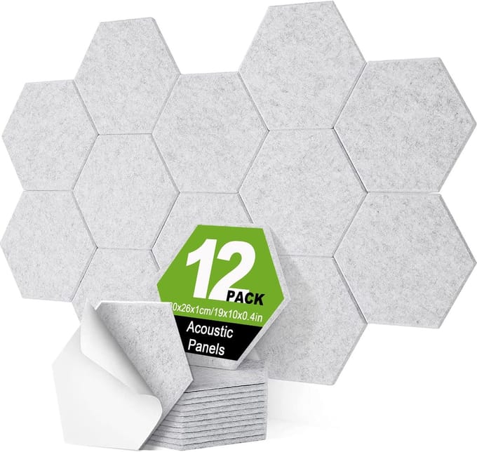 Akoestische Panelen Set (12 stuks) Geluidsdemping en Isolatie