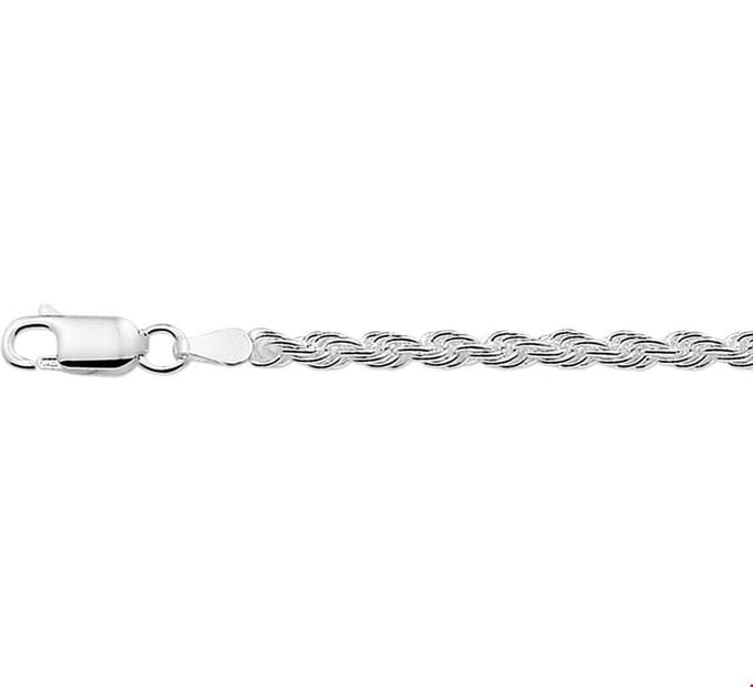 Zilver Gerhodineerd Armband Koord 3,0 Mm 19 Cm 1321797