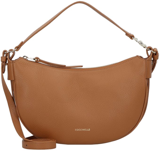 COCCINELLE Leren Handtas Schoudertas C-Easy Handle Bag Cuir Lichtbruin