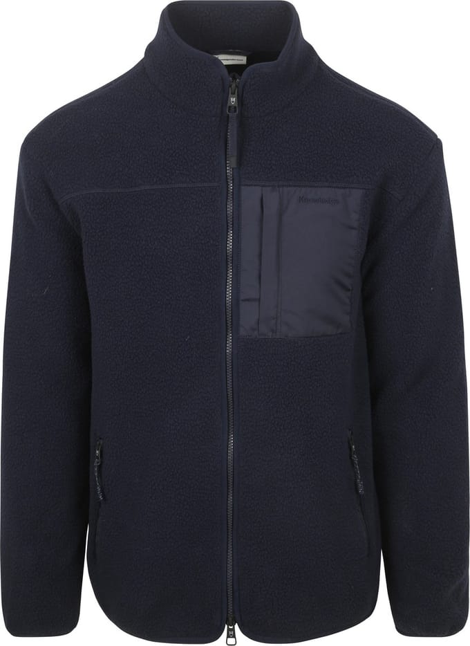 KnowledgeCotton Apparel Vest Fleece Donkerblauw (navy) - Maat XL - Heren