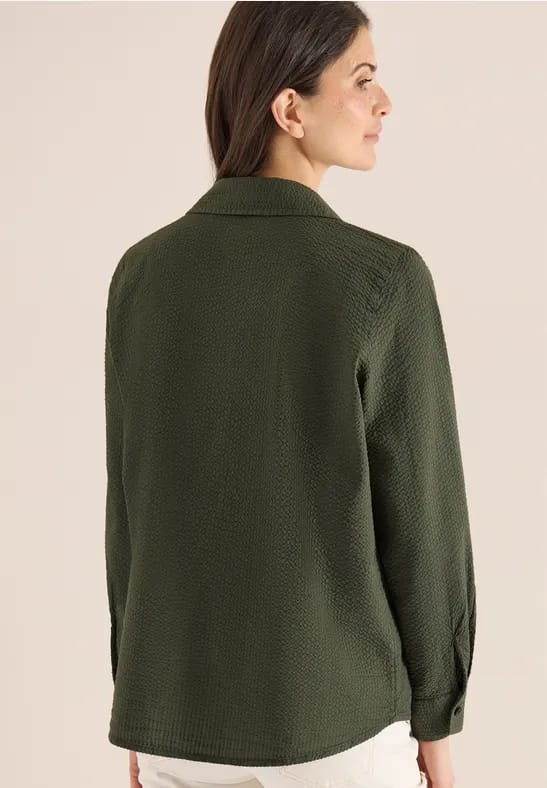 Blouse met lange mouwen, structuur en knopen