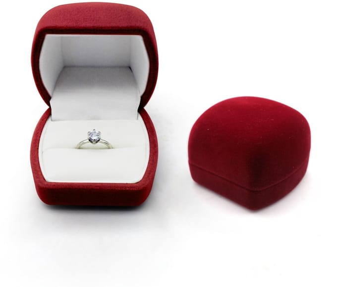 Dailygoods- Ringbox Fluweel - Verlovingsring - Bruiloft - Sieradendoos - Elliptische - Robuust en Veilig - Sieradenbox