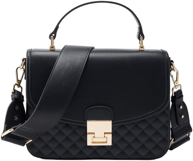 SEIDENFELT MANUFAKTUR Schoudertas Handtas Viiala Handbag Black Quilted Zwart