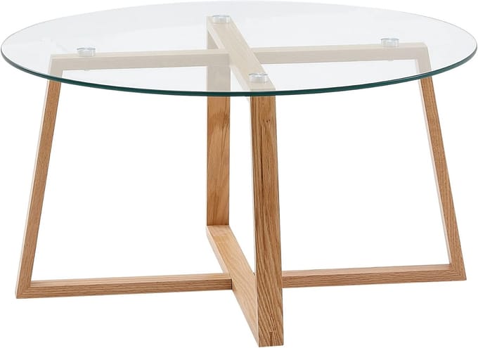 Salontafel Rond - Koffietafel - Woonkamer - Waterbestendig - 78x78x41 cm - Eiken