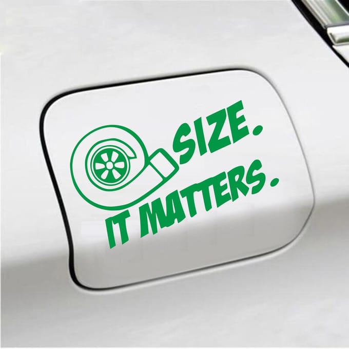 Bumpersticker - Size It Matters - 10 X 17 - Groen