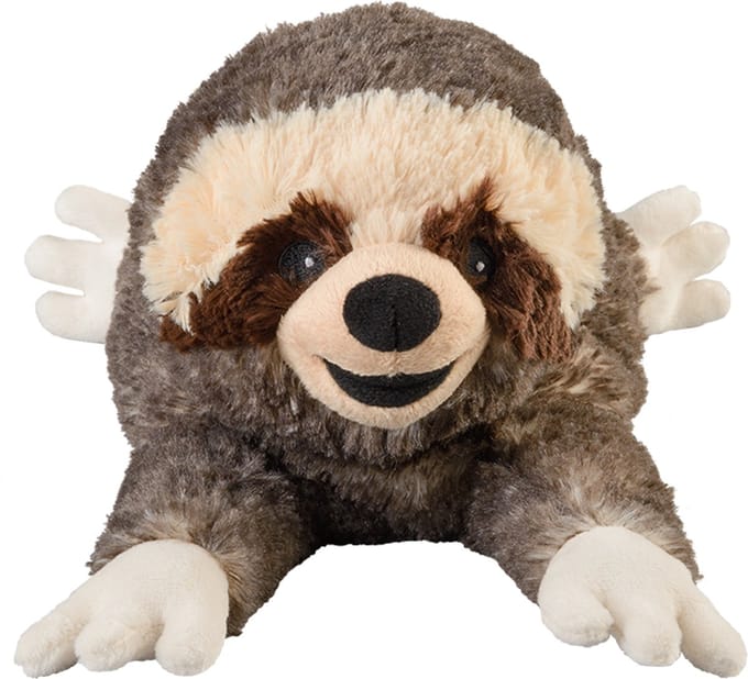 Warmies warmte/magnetron knuffel Luiaard - bruin - 33 cm - pittenzak - opwarm knuffel