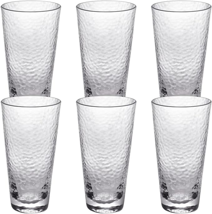 Wilmax Gehamerd Glas 450 ml Set van 6 WL-888630/A6