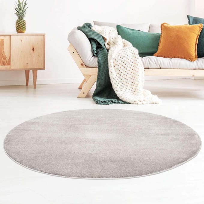 Rond vloerkleed velours - Gala grijs 120