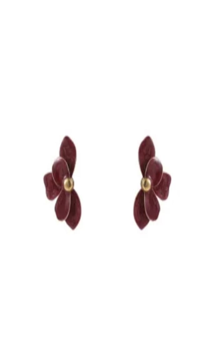 Go Dutch Label Oorknoppen Half Flower Rood