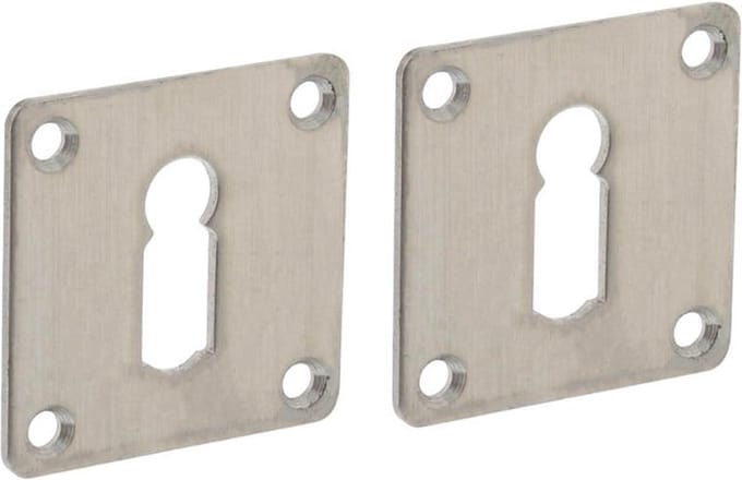 Intersteel Rozet met sleutelgat vierkant 42x42x2 mm rvs geborsteld