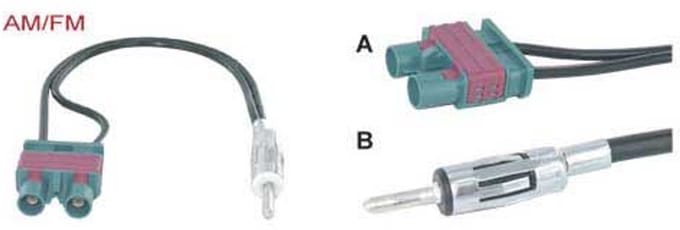 Antenne adapter - RT2 male --> din male