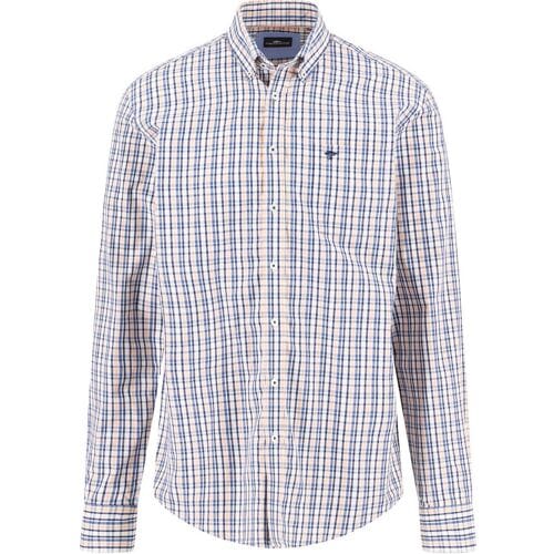 Fynch-Hatton Overhemd Multi Combi Check Button-Down Peach-Blue / male