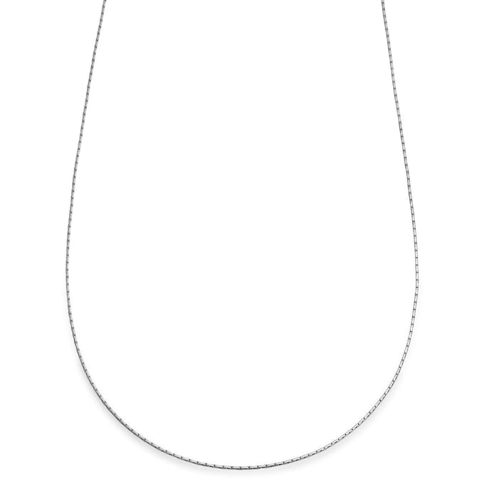 Essentials | 1 mm Zilverkleurige Ketting met Rechthoekige Venetiaanse Schakels
