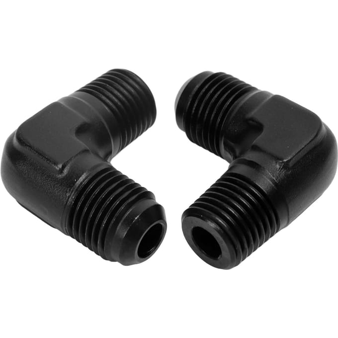 2 Stuks 6AN naar 14 NPT Fitting Adapter 90 Graden Mannelijk Draaibaar Gasleiding Rail Pomp Injector Fitting