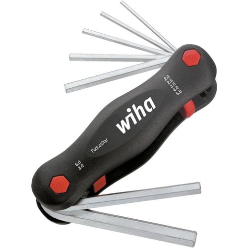 Wiha 351 PG7 7-delige Mini PocketStar Inbussleutelset - uitklapbaar model - 2-8mm