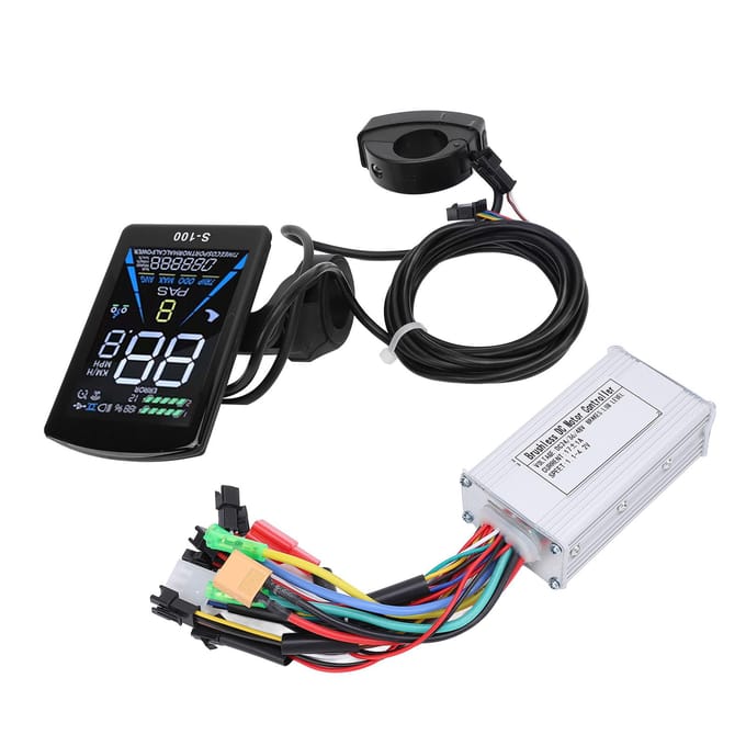 Kit de modification de vélo électrique, contrôleur à onde sinusoïdale 3 modes 17A, écran LCD couleur pour vélo de montagne black