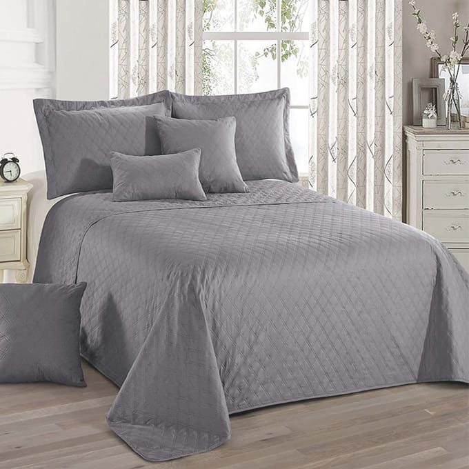 Lavandoux - Bedsprei - Quilt - Ash Grey - 220 x 240 cm - 2-persoons