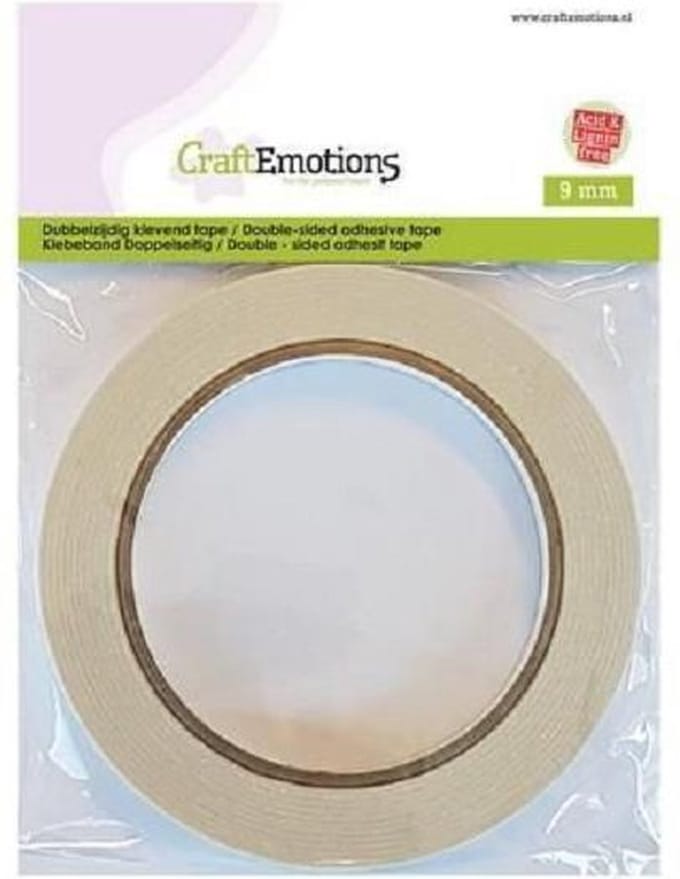 CraftEmotions Dubbelzijdig klevend tape 9 mm 20 MT 1 RL 3.3199