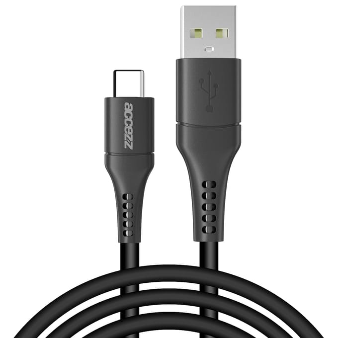 Accezz Kabel - USB C naar USB A Kabel - 2 meter - USB C Oplader Kabel - Zwart
