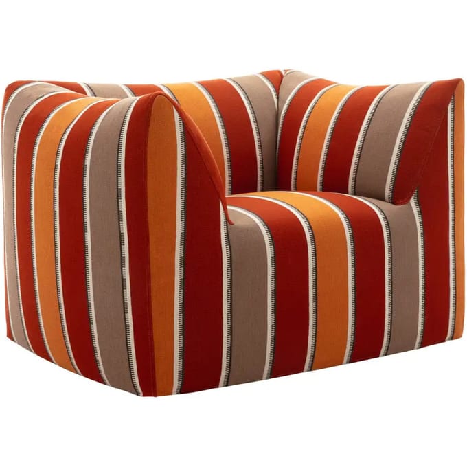 B&B Italia Le Bambole Bambola fauteuil outdoor - Lima Stripe Orange