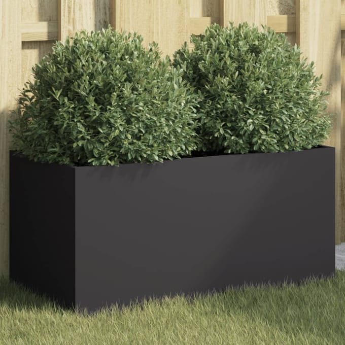 vidaXL - Plantenbak - 62x30x29 - cm - staal - zwart