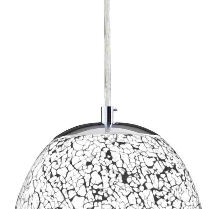 Searchlight Witte chroom hanglamp Crackle