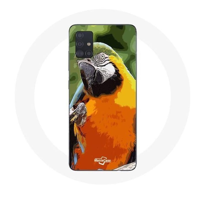 Samsung Galaxy A51 Hoesje Macaws Parrot Oranje Groen