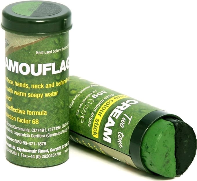 Camouflage schminkstift - groen/zwart - 30 gram - voor soldaat/militair - carnaval