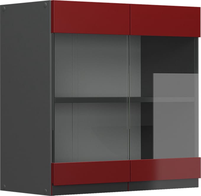 Vicco R-Line Glazen keukenkast – 60 cm J-vorm Rood