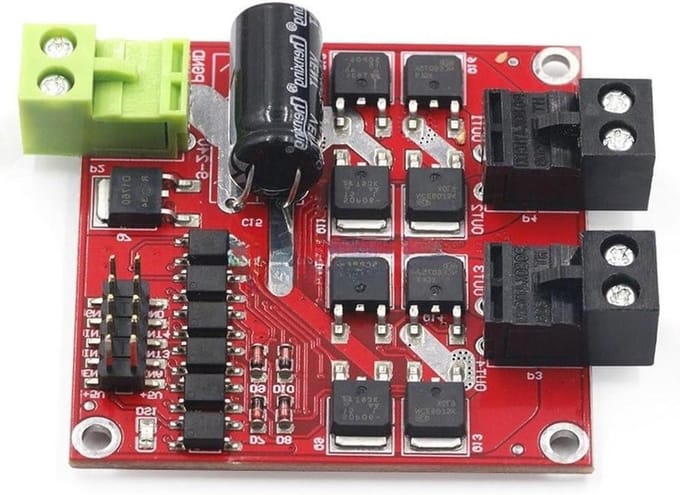 Motor Driver Module - Dubbele H-brug - Robotica Automatisering - Optische Isolatie - 65-27V - Rood