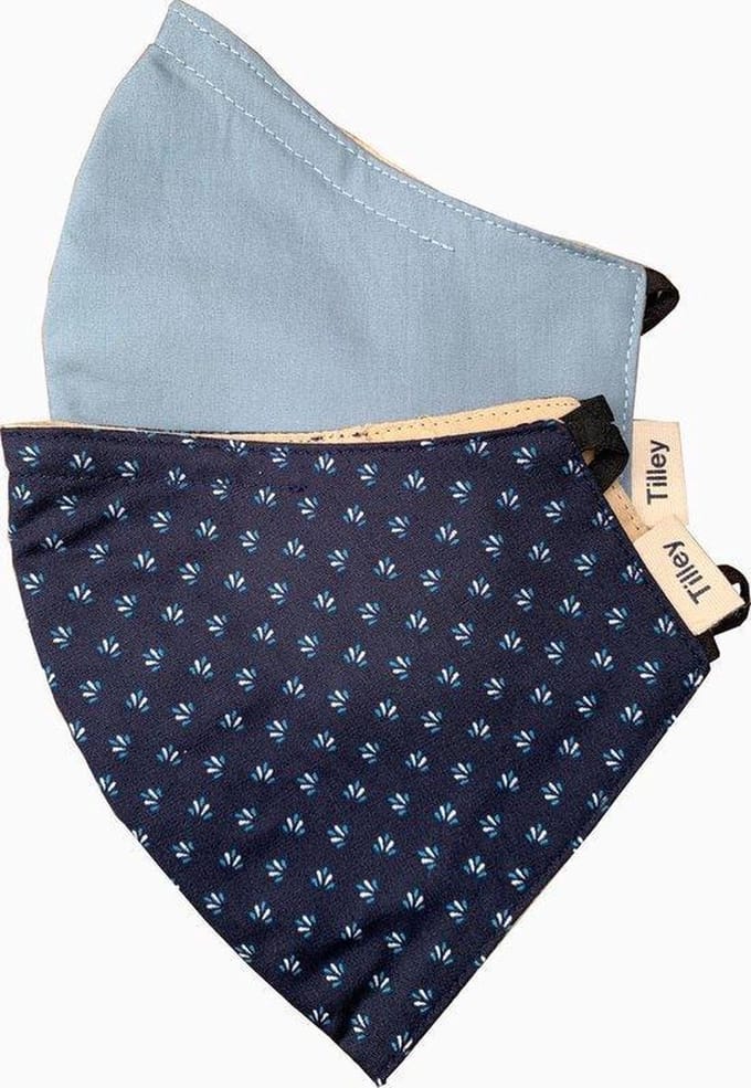 Herbruikbare mondmaskers Tilley, 2-pak, blauw/marine