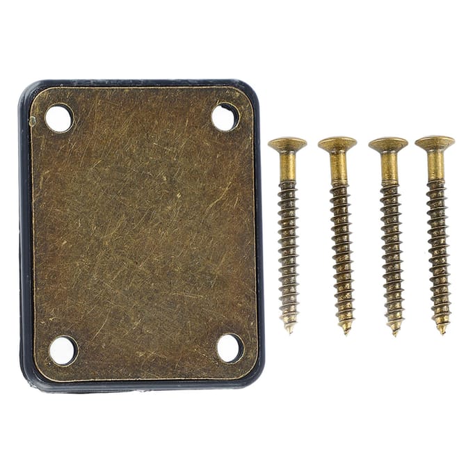 Elektrische Gitaar Halsplaat Bas Versterkend Metalen Accessoires 4 Gaten met Schroeven brown