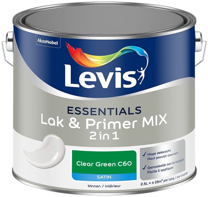 Levis - Essentials Lak & Primer Mix - Clear Green C60 - Mengverf - 2,5 L