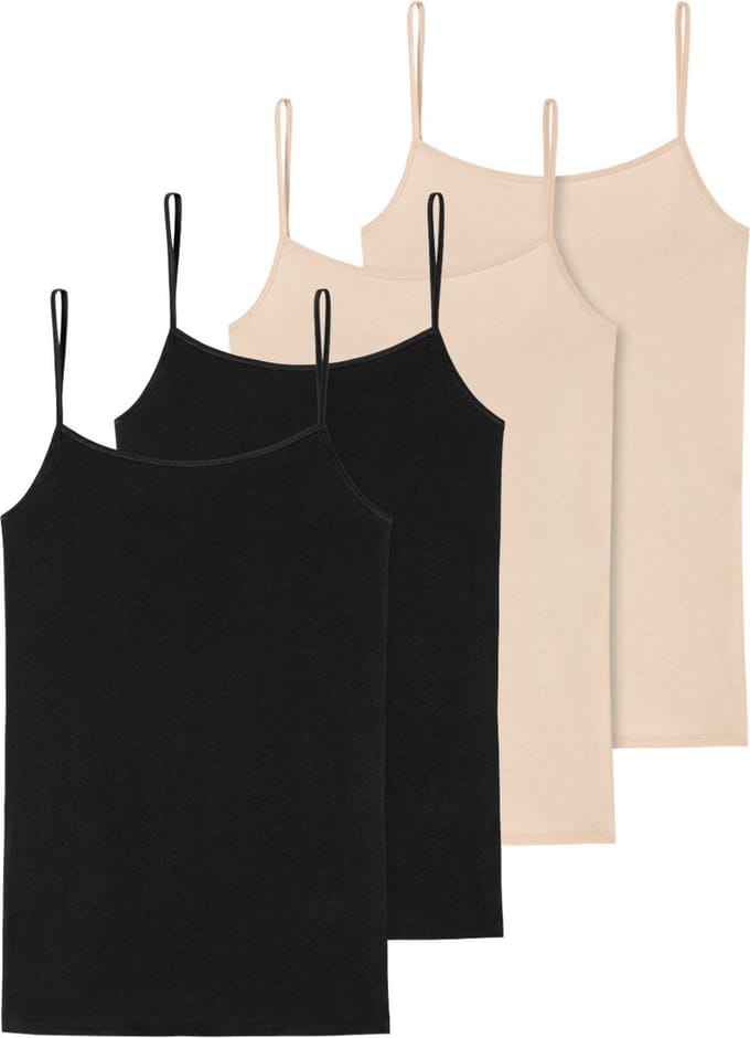 Schiesser Dames spaghettitop 4 pack 95/5 cotton