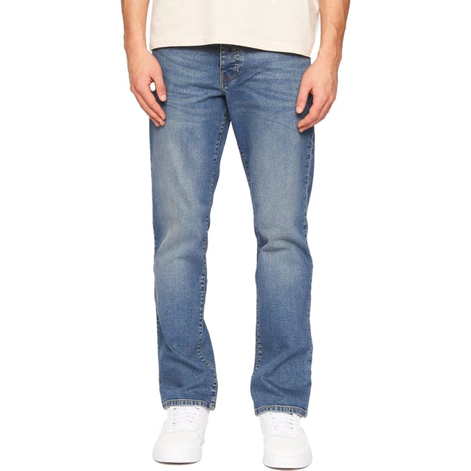 Crosshatch Heren Denim Jeans met print (Lichte wasbeurt)