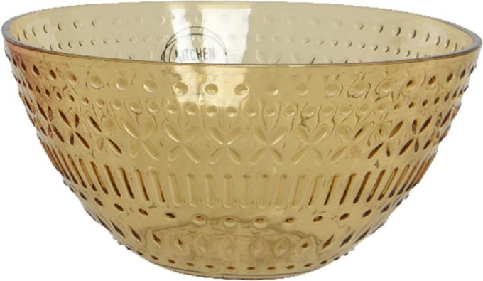 Decoris schaaltje/kommetje - geel - kunststof - D14 x H7 cm - campingservies