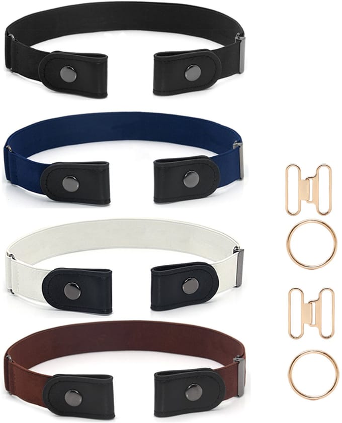 Elastische riem zonder gesp, 4-pack