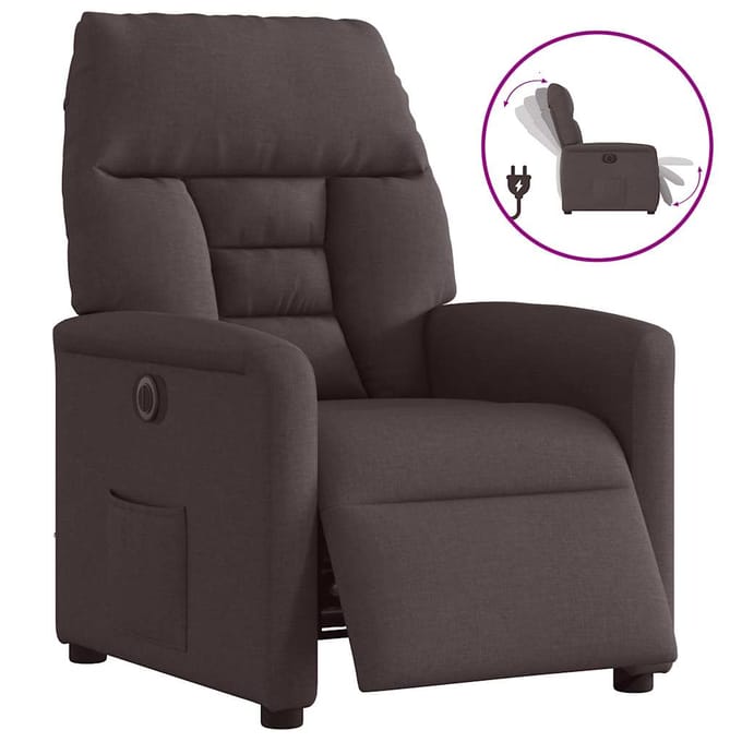 vidaXL - Fauteuil - verstelbaar - elektrisch - stof - donkerbruin