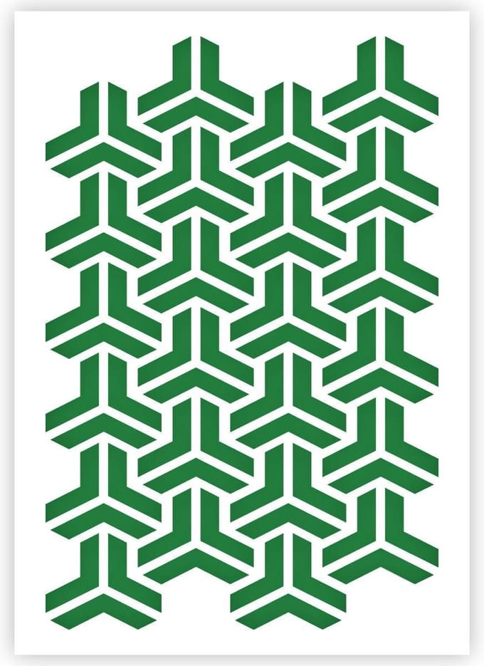 QBIX Escher Patroon Sjabloon - A4 Formaat - Kunststof - Stencil