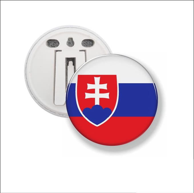 Button Met Clip 58 MM - Vlag Slowakije