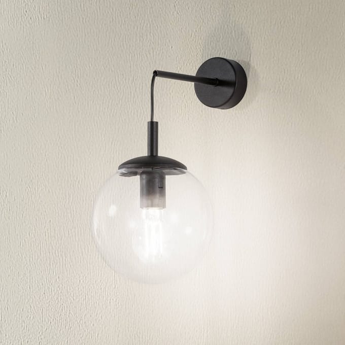 TK Lighting Wandlamp Esme, transparant, hoogte 45 cm, glas, E27