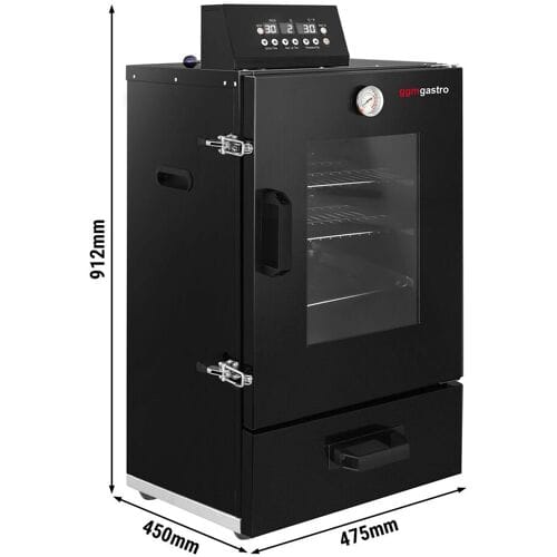 GGM Gastro Räucherofen - Digital - mit 3 Ablagen & Glastür - Schwarz