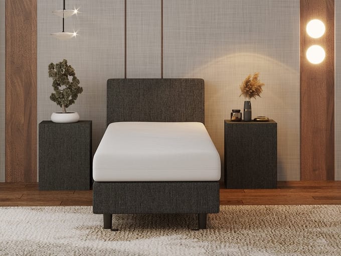 Nessa® - 80x220 Boxspring Bjorn Antraciet + Pocketvering matras 20cm